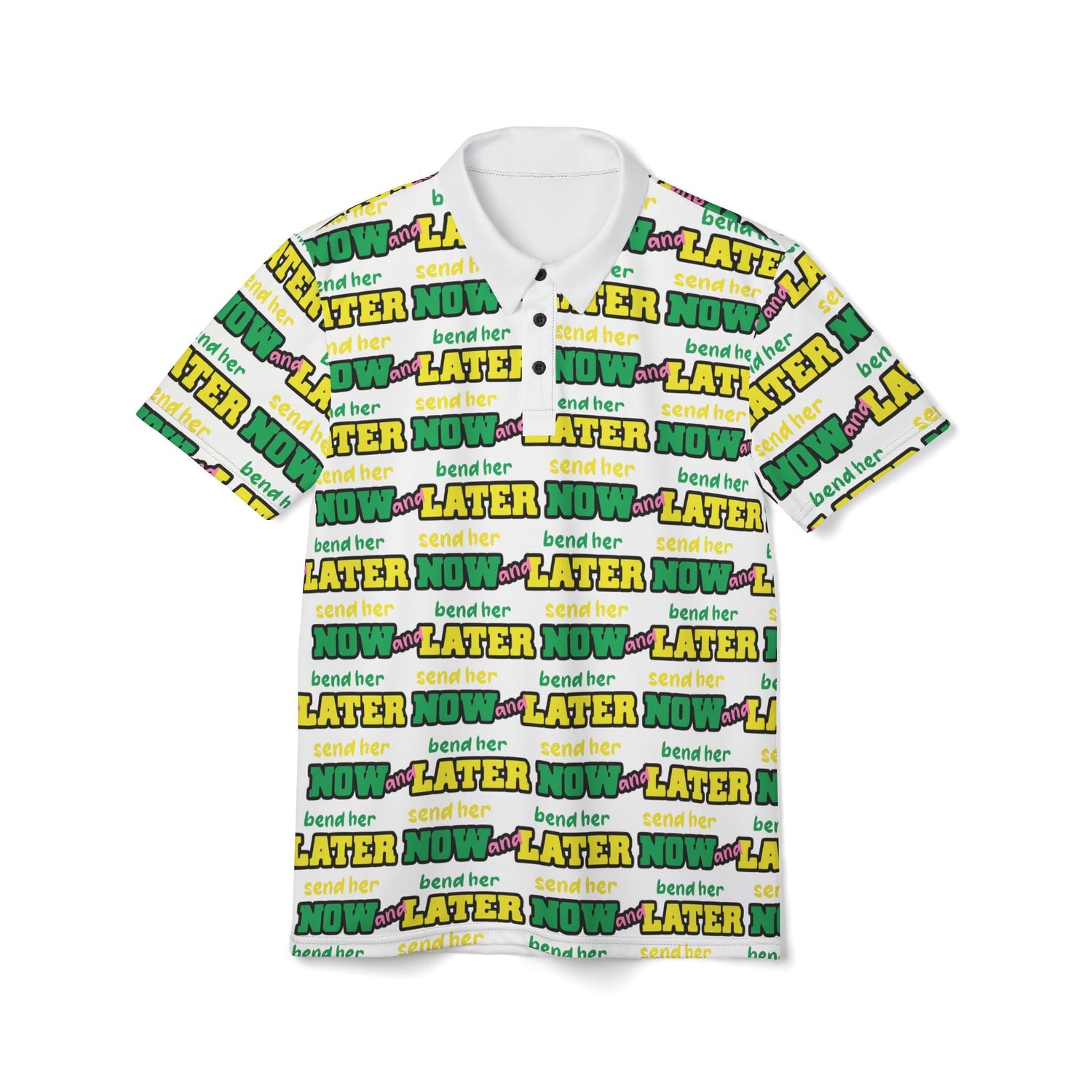 Streetwear polo shirt with bold urban graphic design and modern clothing online style