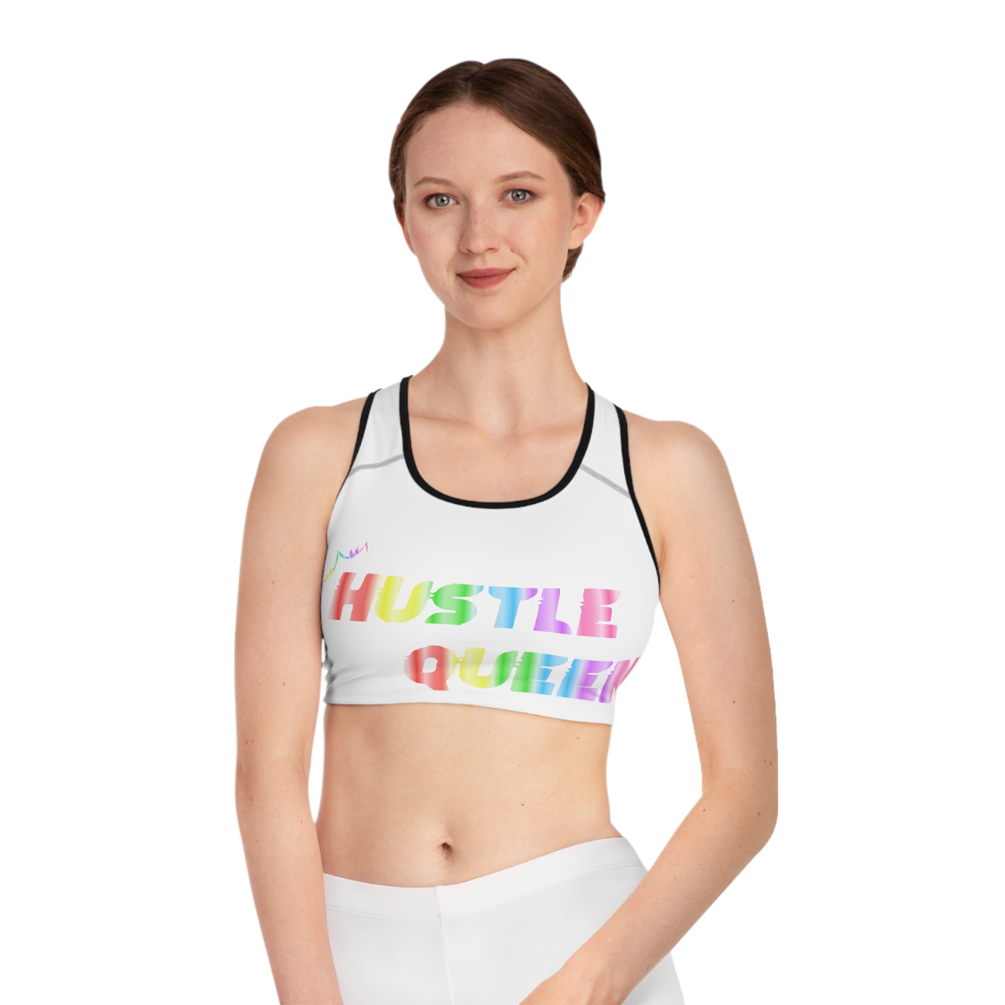 HUSTLE QUEEN- Sports Bra (AOP)