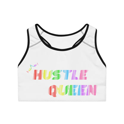 HUSTLE QUEEN- Sports Bra (AOP)